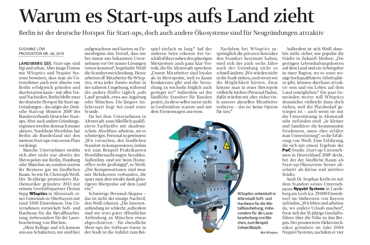 Warum es Start-ups aufs Land zieht (in German)